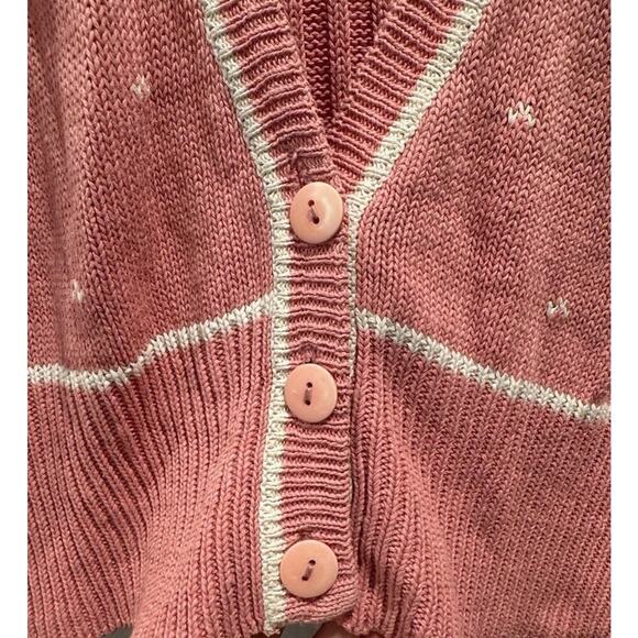 Vintage Braunstyle Large Pink Floral Knit Cardigan Cottagecore Artsy Retro READ - Picture 7 of 8